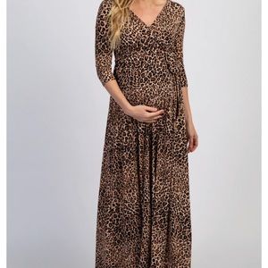Leopard print maxi dress- maternity and nursing